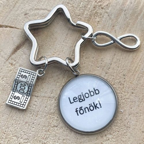 Legjobb főnök! - Üveglencsés kulcstartó